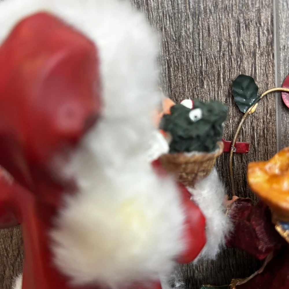 Vintage Santa Claus and Joy Angel Christmas Figurines H's Collection Red Green